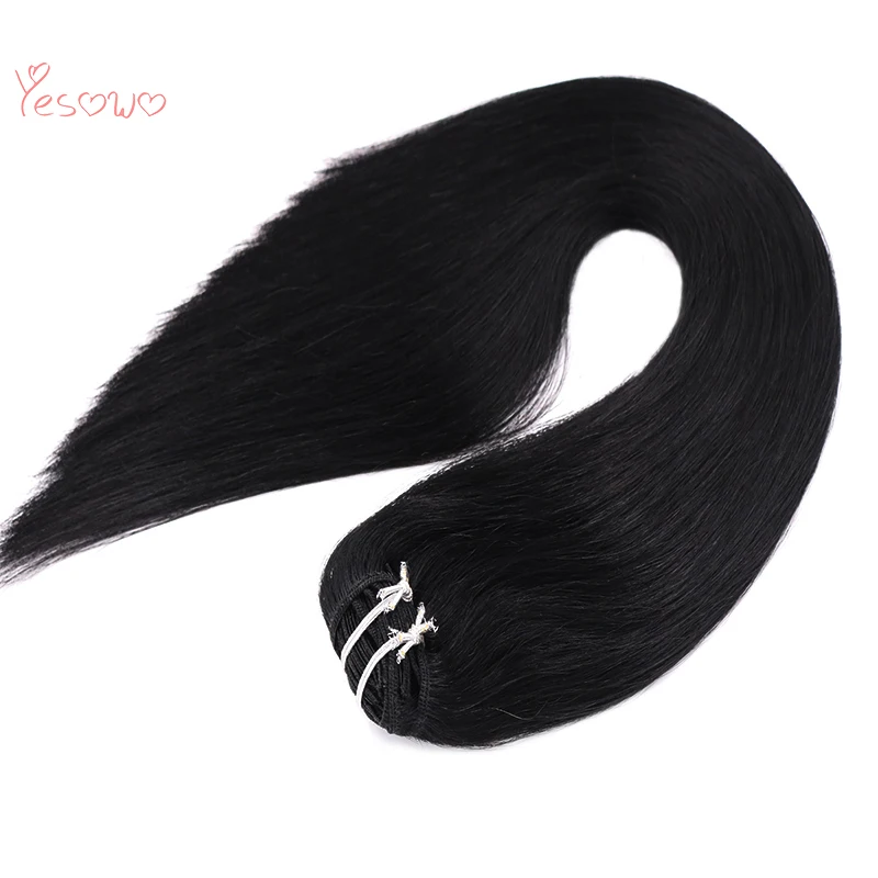 Yesowo Высокое качество 1 # Струйный черный зажим для человеческих волос 100 г 9 шт.