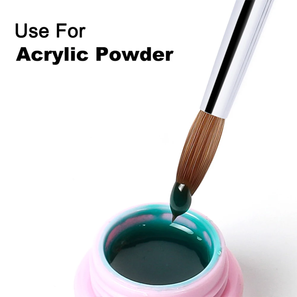 Новая кисть с блестящей ручкой для дизайна ногтей акриловой пудры 100% нейлоновая