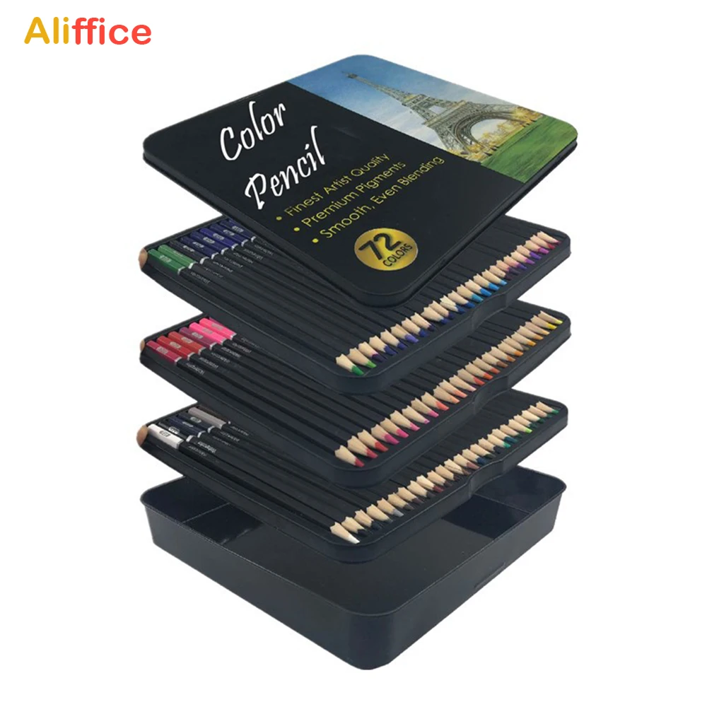 Supplies 72 Colored Pencils Profesional Set for Coloring Books New Improved Premium Artist Soft Series Lead with Vibrant Colors |