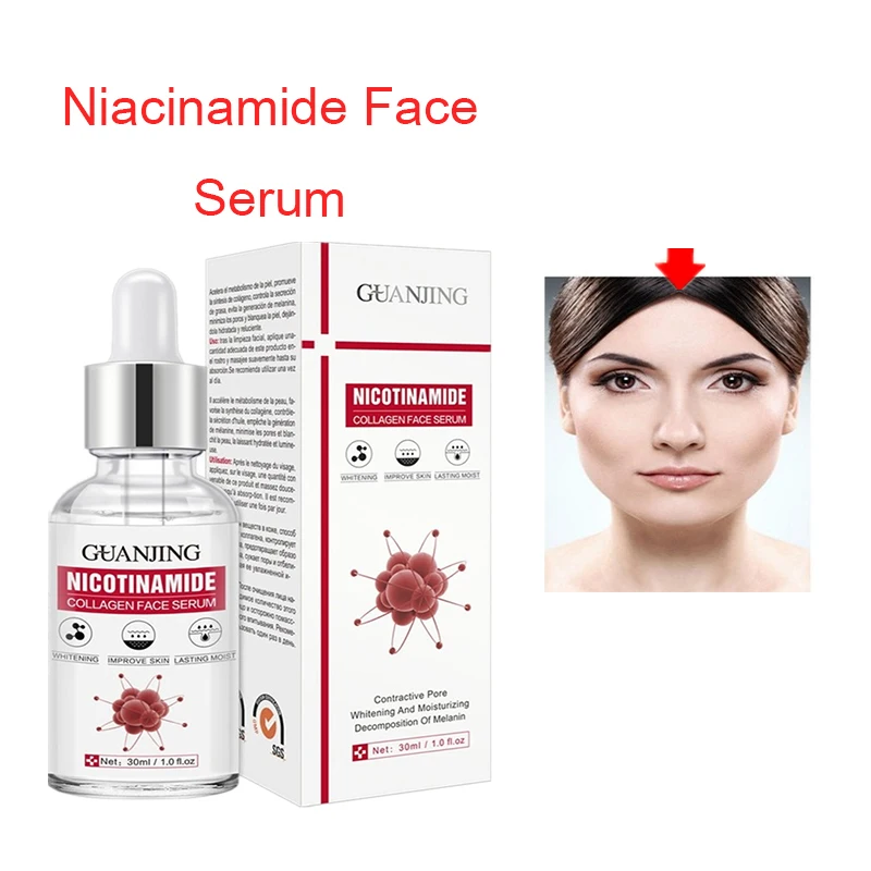 Niacinamide Face Serum Fades Fine Lines  Anti-Aging Essence Shrink Pores Brightens Hydrating Whitening Moisturizing Skin Care