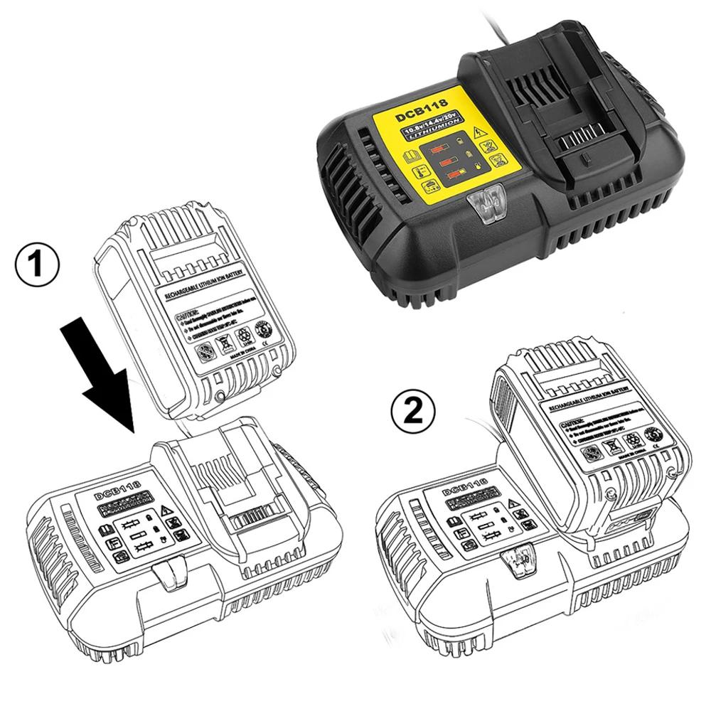 Зарядное устройство DCB118 10 8 a для аккумуляторов Dewalt 14 4 в 12 В 18 20 DCB200 DCB101 DCB115 DCB107 DCB105