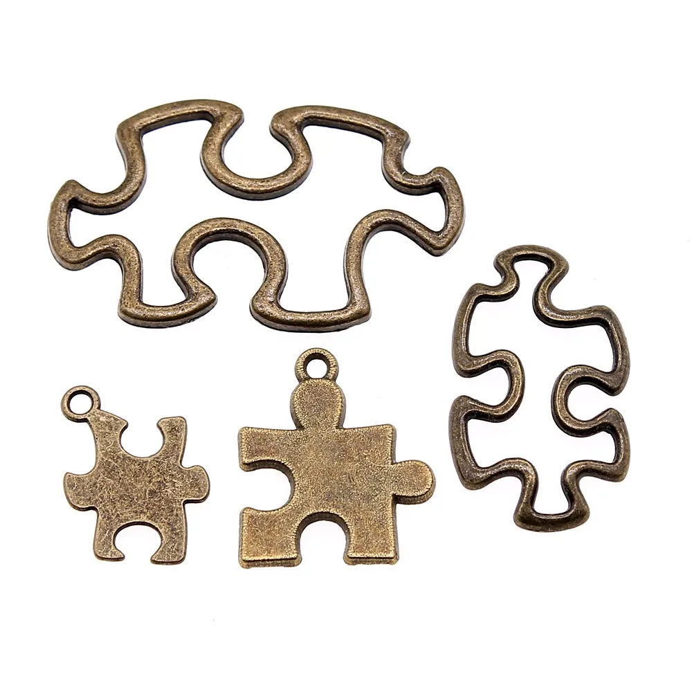 

20pcs Charms Puzzle Pieces For Jewelry Making DIY Jewelry Findings Accessories Antique Bronze Plated Puzzle Pieces Charms