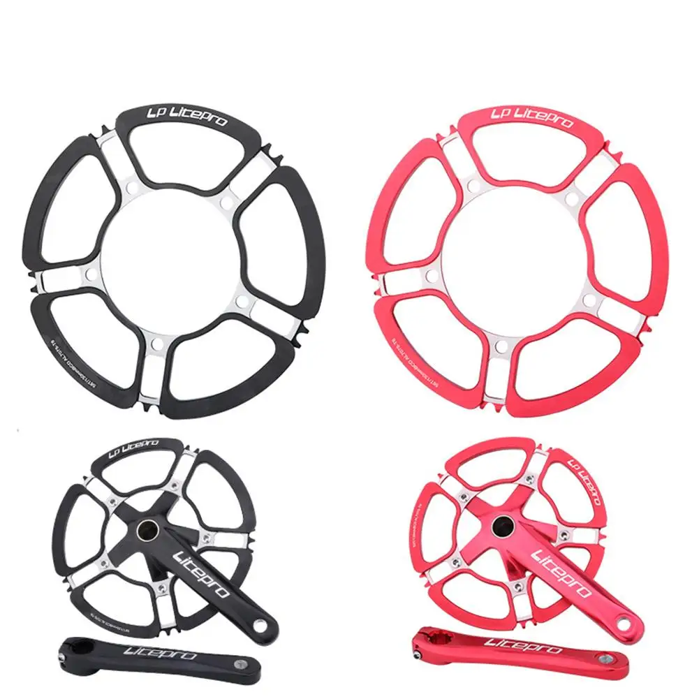 

Bicycle Crankset Integrated Single Chainwheel Crank 130 BCD 53T 56T 58T Ultralight A7075 Alloy Chainring Folding Bicycle Parts