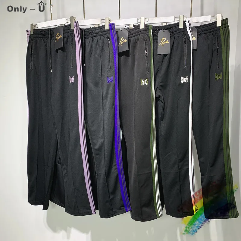 

Top Quality AWGE Needles Sweatpants Men Women Multi Color Stripes Butterfly Embroidered Pants Trousers