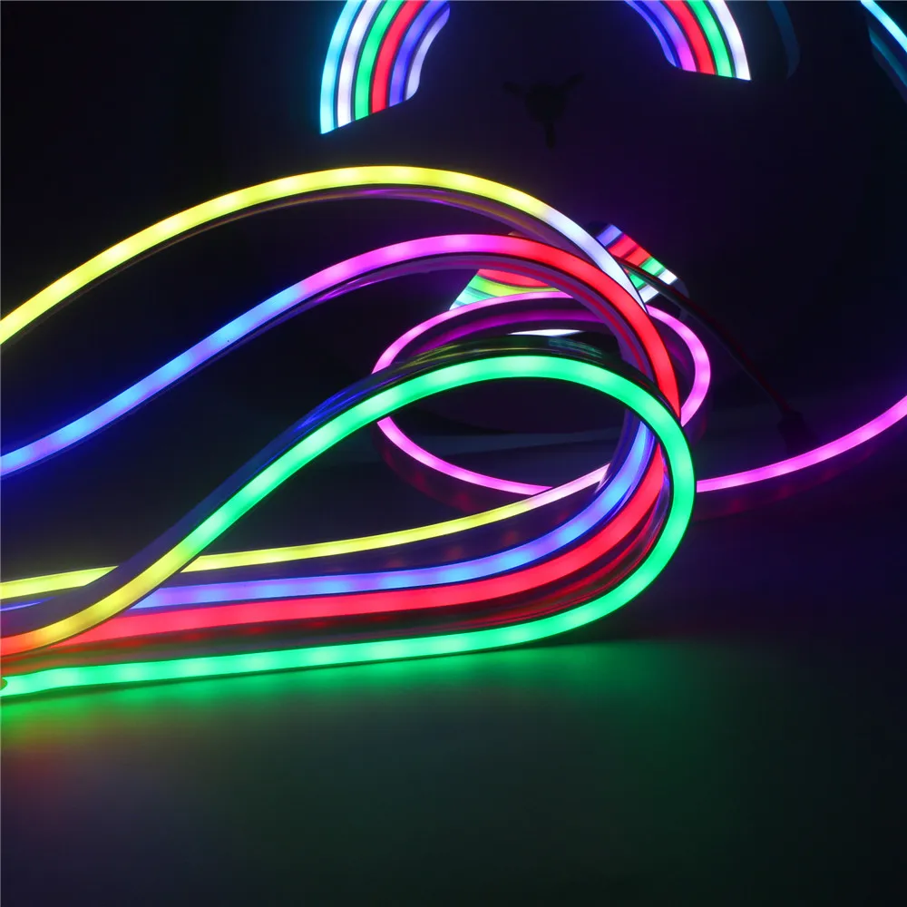 WS2811 светодиодный неоновый веревочный светильник из силикагеля с гибкой полосой