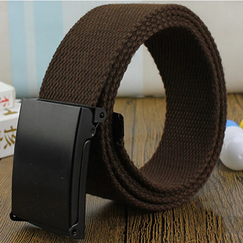 

High Qualtiy Men Belt Unisex Male Casual Buckle Belts Canvas Webbing Waistband Army Tactical Waist Belt