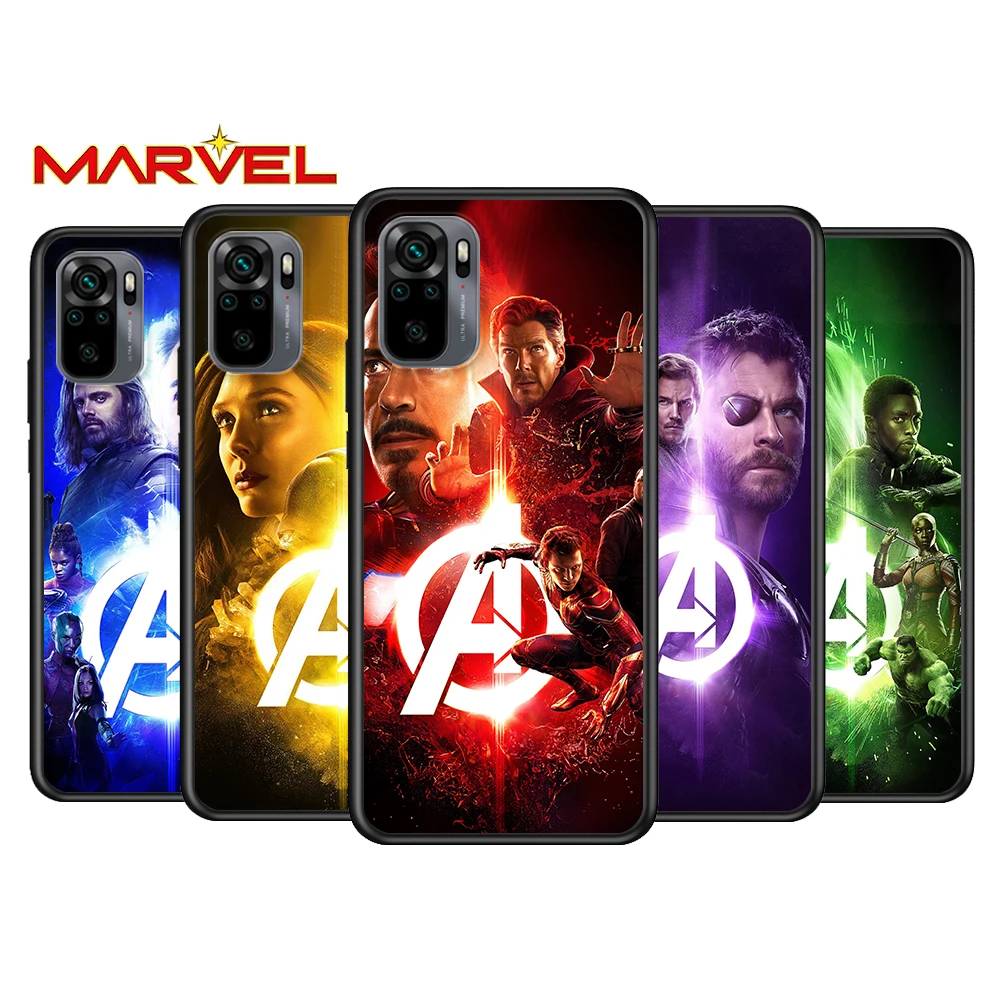 

Marvel hero colorful for Xiaomi Redmi Note 10 10S 9 9T 9S 9Pro Max 8T 8Pro 8 7 6 5 Pro 5A 4X 4 Soft Black Phone Case