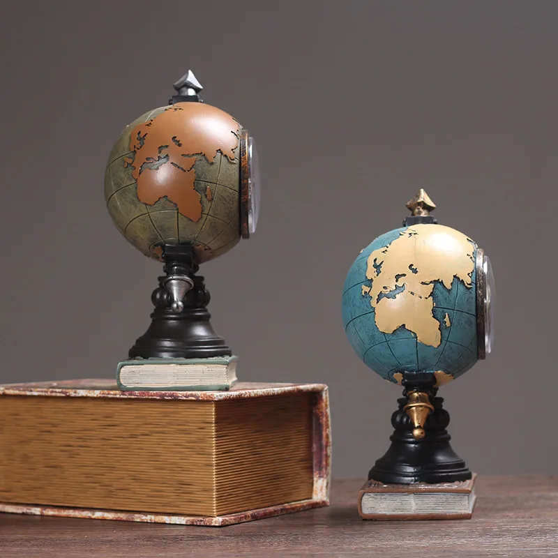 Американские ретро домашние украшения настольные часы в форме глобуса