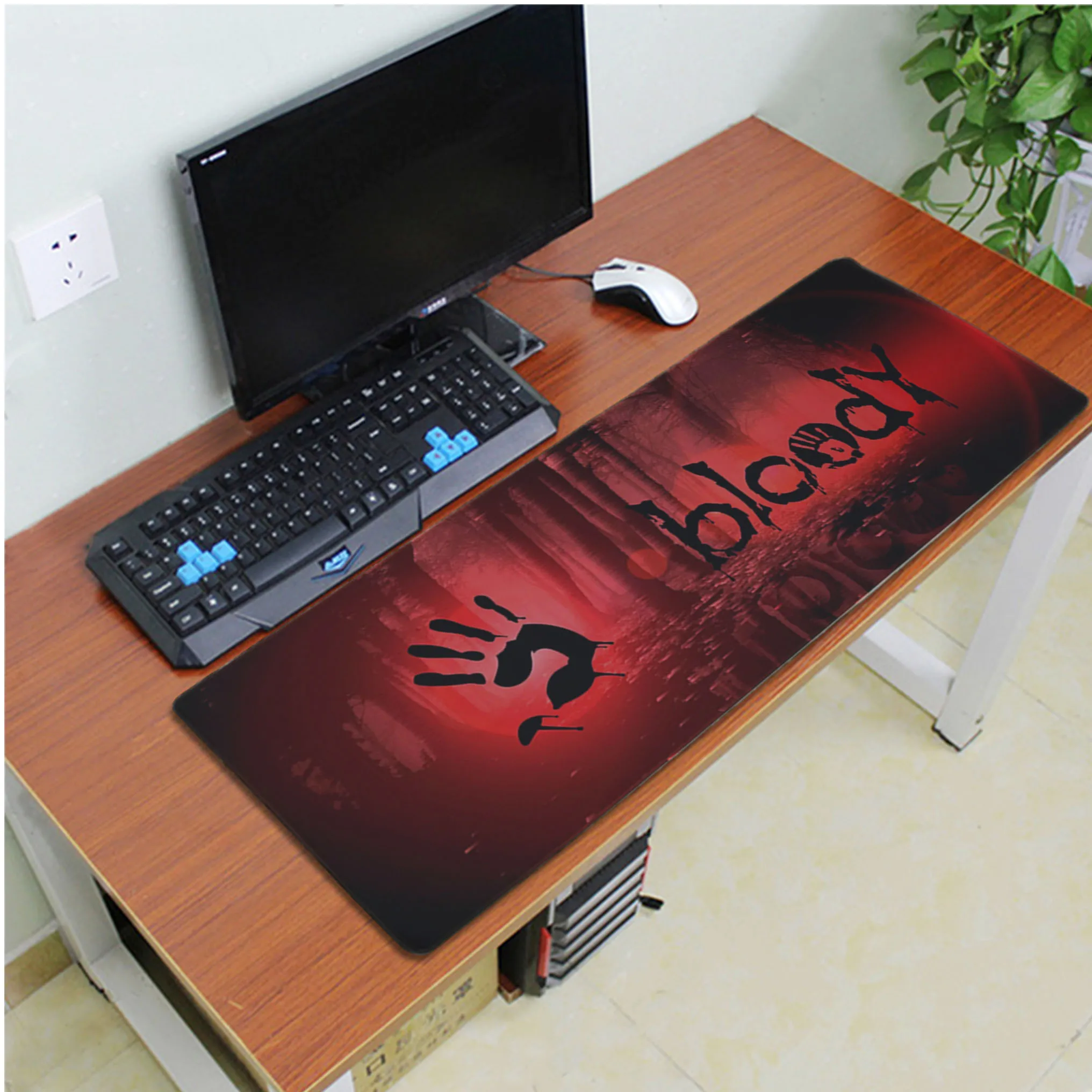 Lock Edge 40X90cm MaiYaCa мой любимый кровавый логотип геймерская игра коврик для мыши большой коврик для мыши клавиатуры коврик - Цвет: Lock Edge 40X90cm