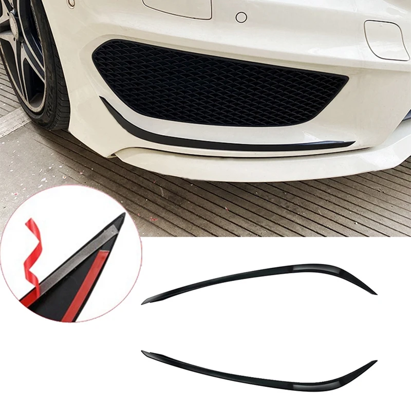 2Pcs Front Bumper Lip Splitters Spoiler for Mercedes-Benz C117 CLA Class CLA220 CLA250 CLA260 AMG 2013-2015 Bright Black | Автомобили и