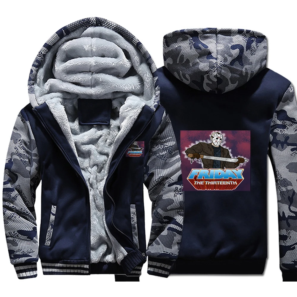 

Friday The Thirteenth I Have The Machete Casual Outdoor Hoodies Coat Men Printed Street Sweatshirt Winter Warm Thick Jackets