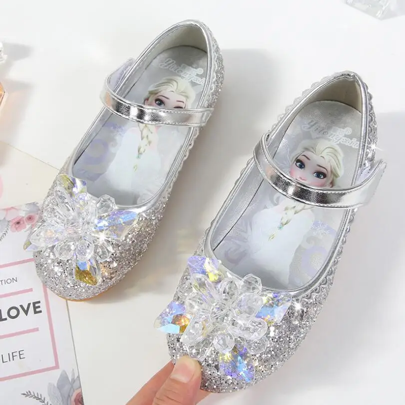 Блестящие сандалии для девочек с блестками Модные вечерние танцевальные туфли