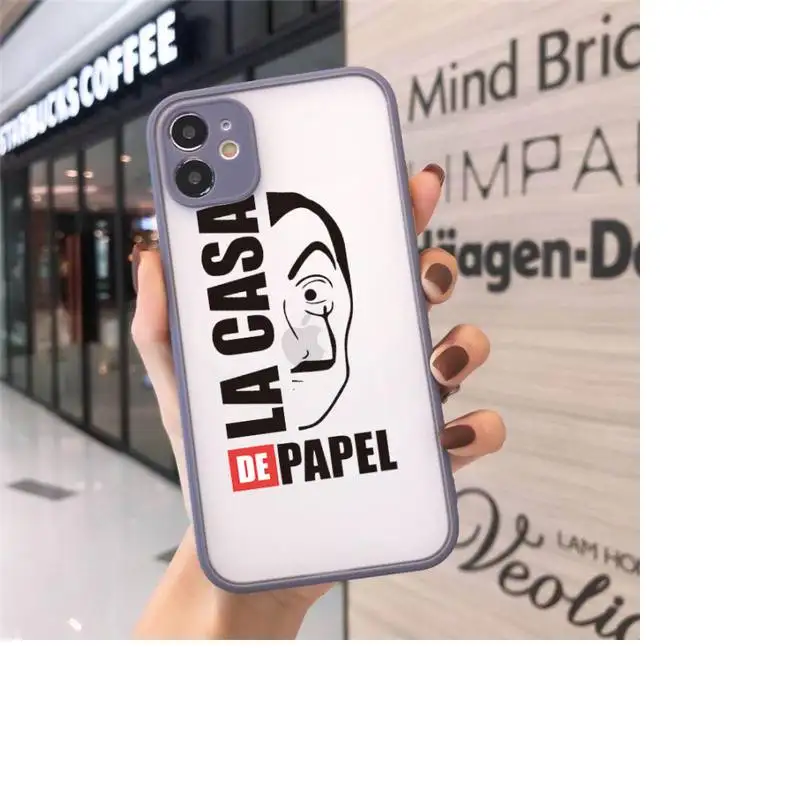 

Spain TV Money Heist House Phone Case Matte transparent For Gray iPhone 12 Mini 11 Pro XR XS Max 7 8 Plus X Back Cover