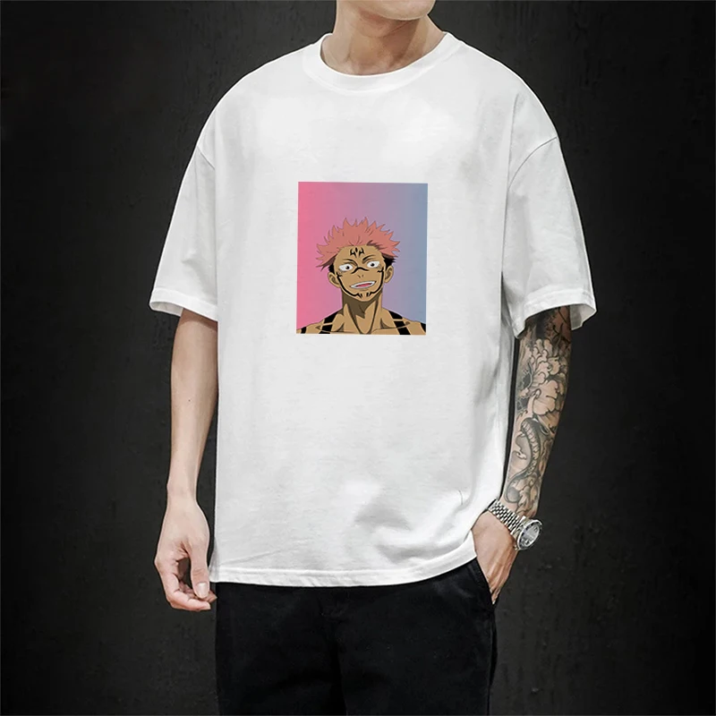 

Jujutsu Kaisen T-shirts With Short Sleeves Shirt for Men Man Summer Tshirts Sleeve Fashion Men's T-shirt Anime Clothing Tee Tops