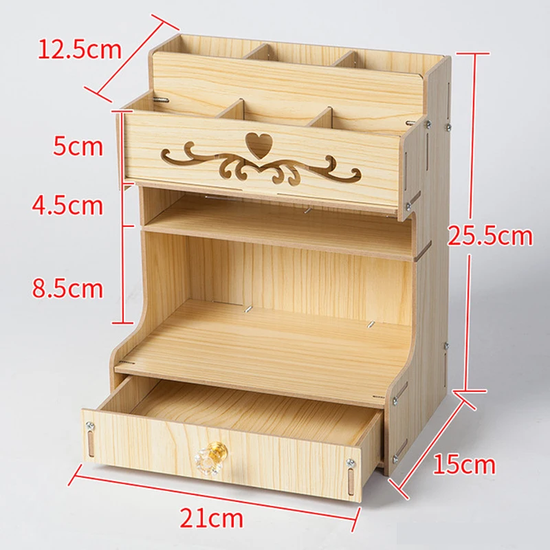 Многофункциональный ящик для хранения настольный органайзер деревянная