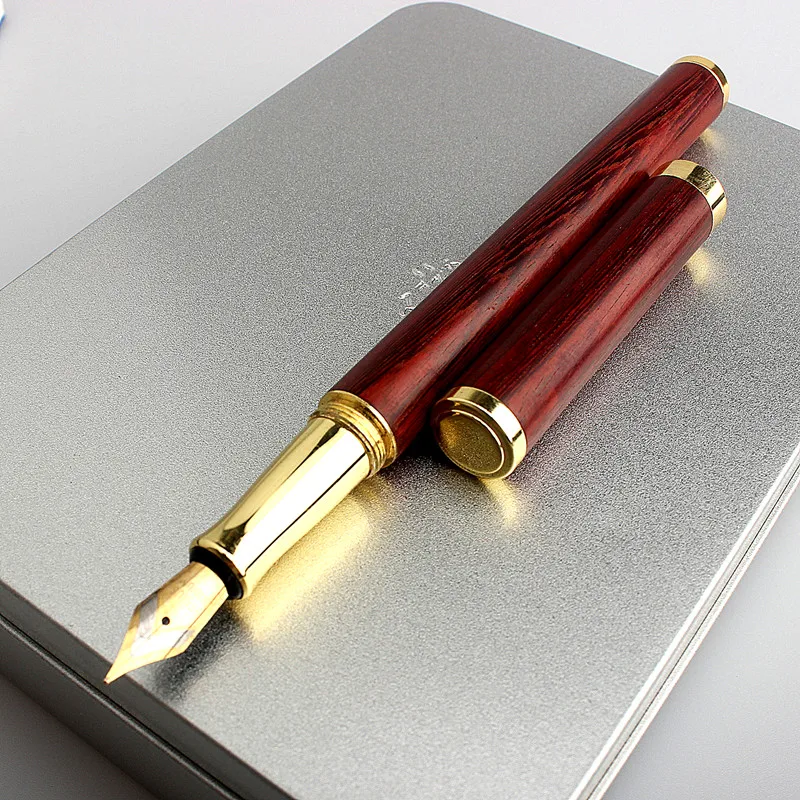 

Natural Wood Fountain Pen Handmade 0.5 Nib Ink Pen Converter Filler Stationery Office school supplies Writing Pen Gift