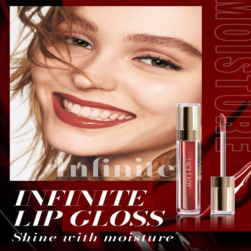 

SACE LADY Mirror Water Glossy Lip Glaze Moisturize Waterproof No-Stick Cup Lip Glaze Glass Lip Doodling Lip Gloss Cosmetic TSLM1