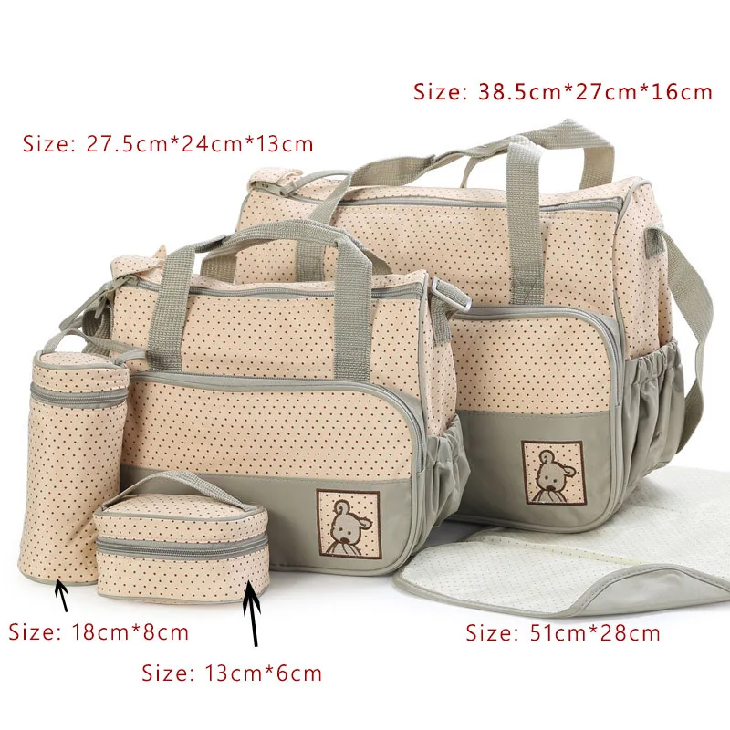 Khaki set Многофункциональная сумка для детских пеленок, памперсов сумка Детская сумка для кормления коляска модная сумка на молнии для беременных сумка на одно плечо для мамы - Цвет: Khaki set