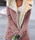 Женские теплые пальто больших размеров, композитные плюшевые лацканы на пуговицах, куртка, верхняя одежда, плотные женские зимние однотонные пальто с карманами