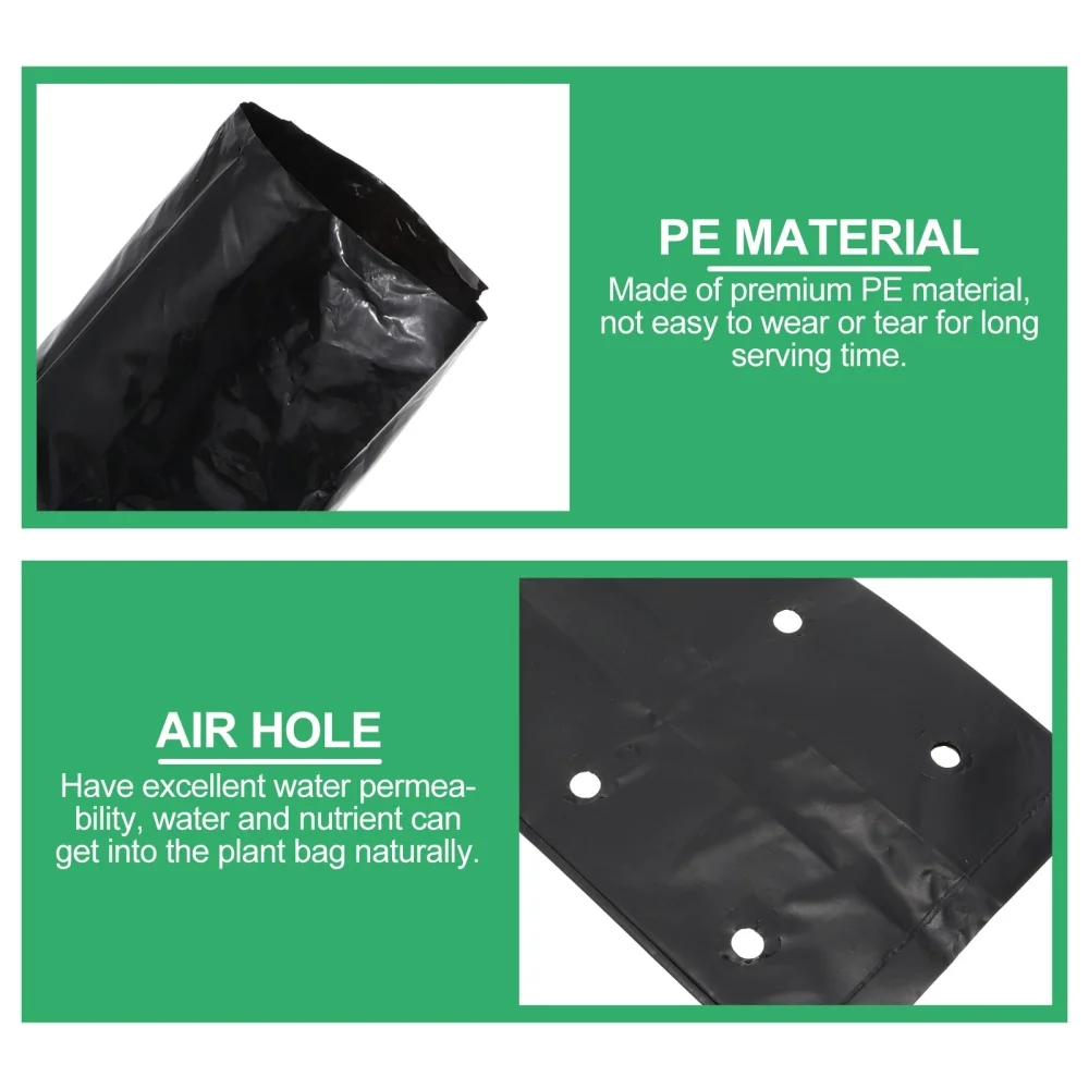 

100pcs Simple Nursery Bags Durable Flower Grow Pouches Practical Nutrition Bags