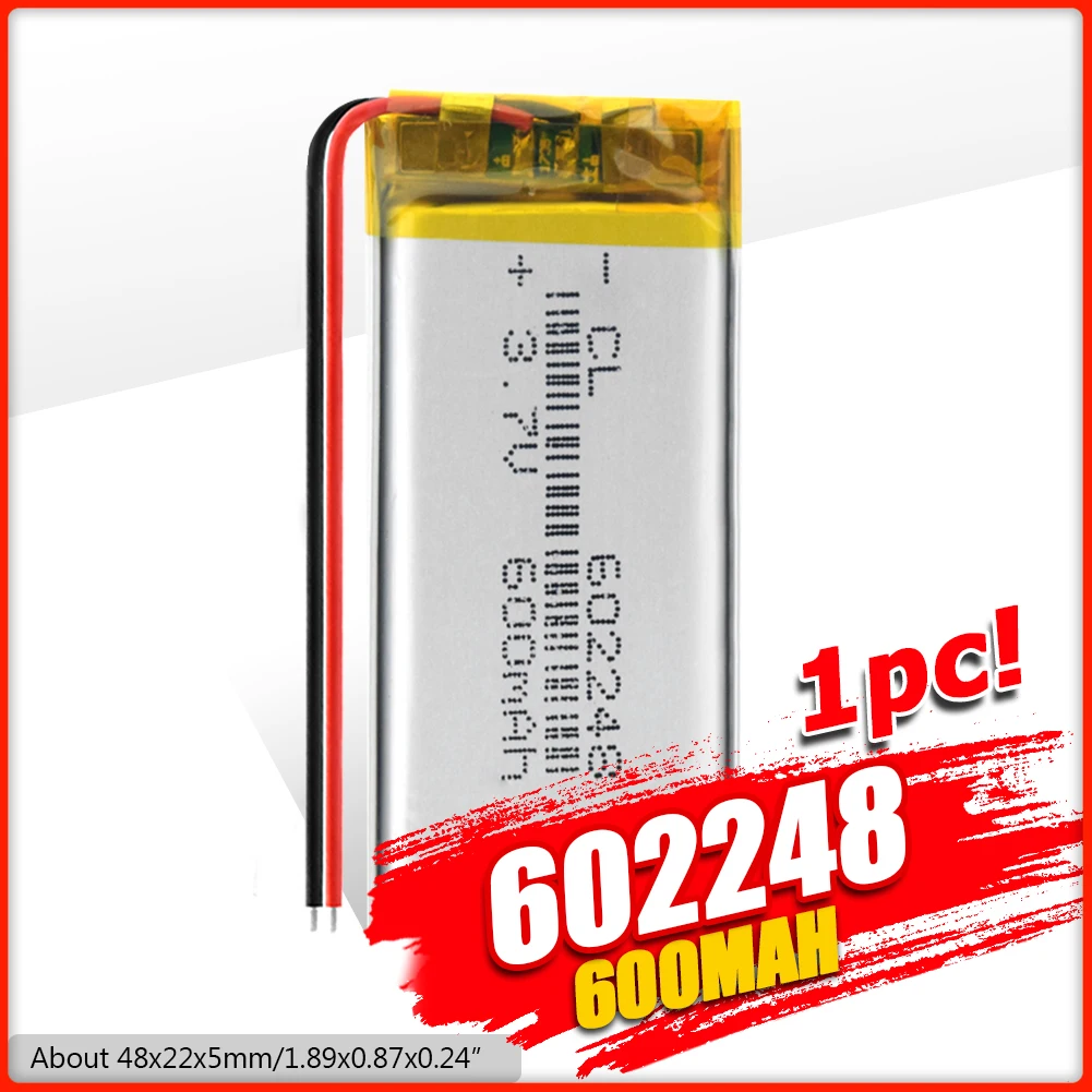 Литий ионная аккумуляторная батарея 3 7 в полимерная литиевая 602248 062248 мАч с PCB для