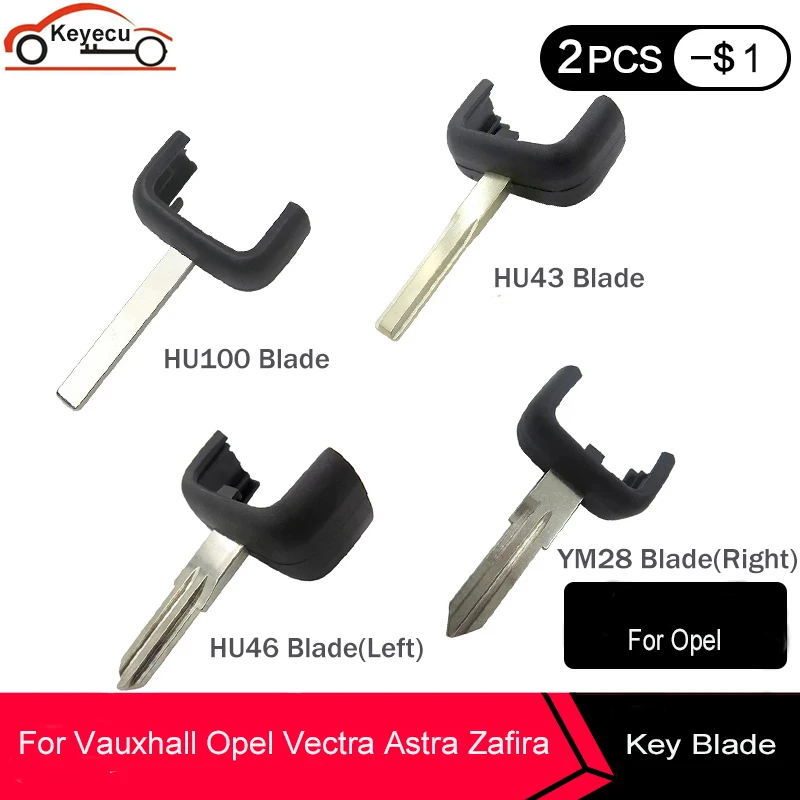

KEYECU 10x Remote Key Shell Fob Case For Vauxhall Opel Vectra Astra Zafira For Chevrolet Key With HU46 /YM28 /HU43 /HU100 Blade