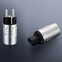 pair viborg ve502rvf502r aluminium pure copper rhodium plated european power connector hifi iec plug