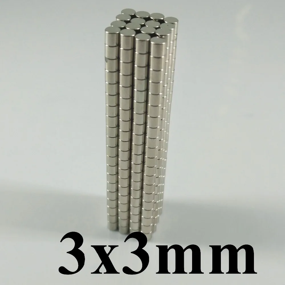 Неодимовый магнит 3x3 мм 100 шт Сильные Редкоземельные круглые промышленные магниты