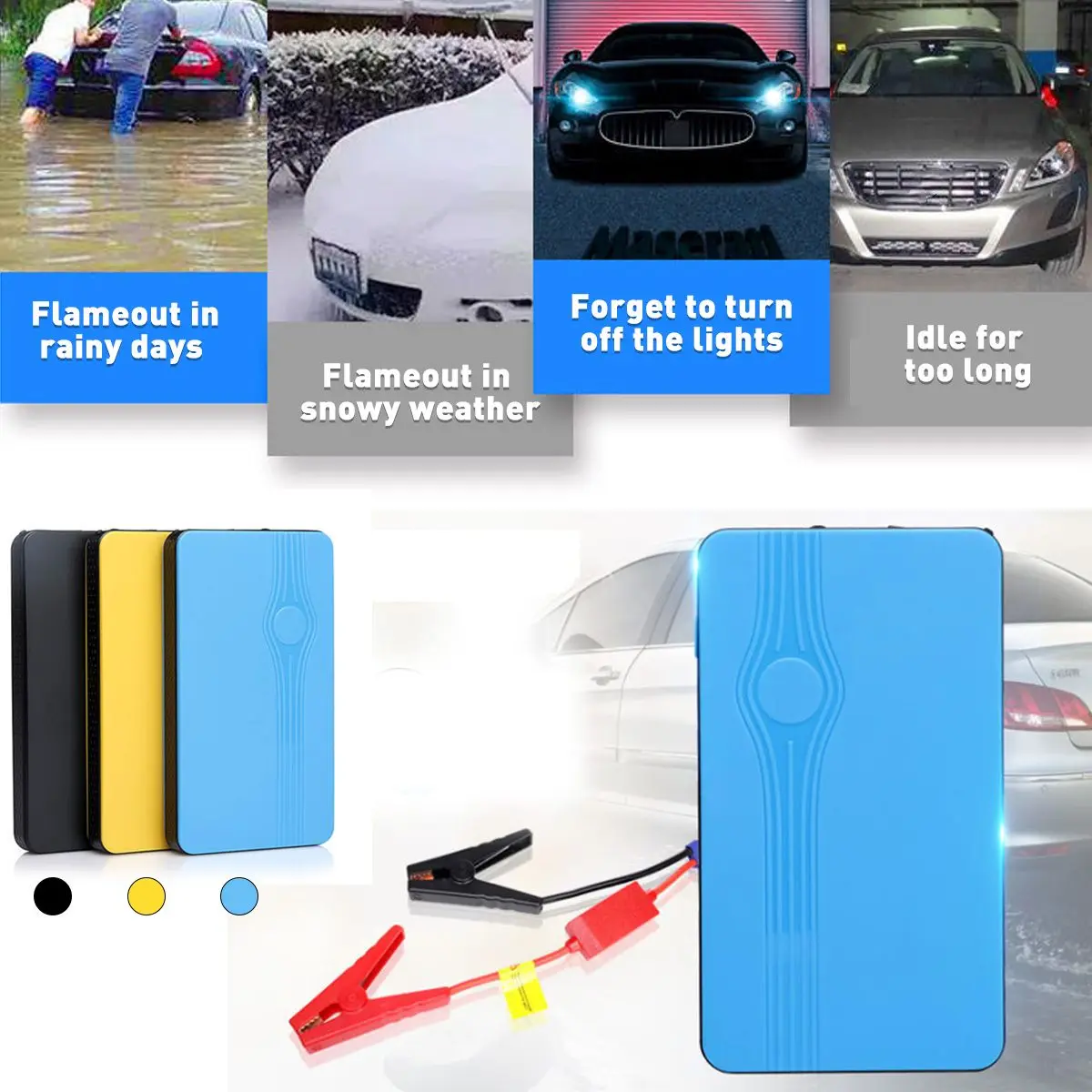 20000mAh Car Jump Starter Power Bank 12V 600A Auto Emergency Booster Battery Charger SOS Flashing Lights Powerbank | Автомобили и