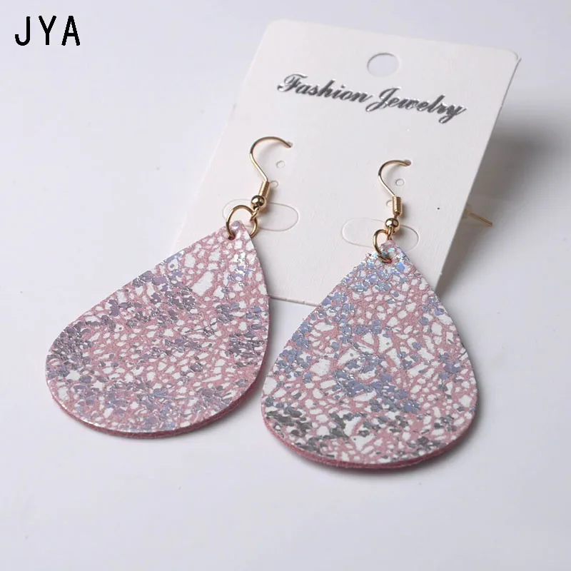 Cpop блестящие серьги из натуральной кожи для женщин Подвесные модные ювелирные