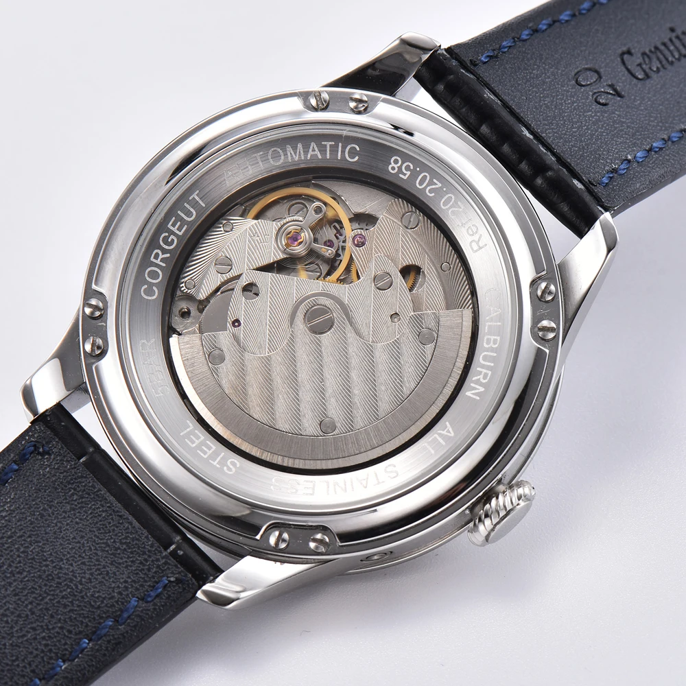 Автоматические механические Corgeut мужские часы из нержавеющей стали запасная