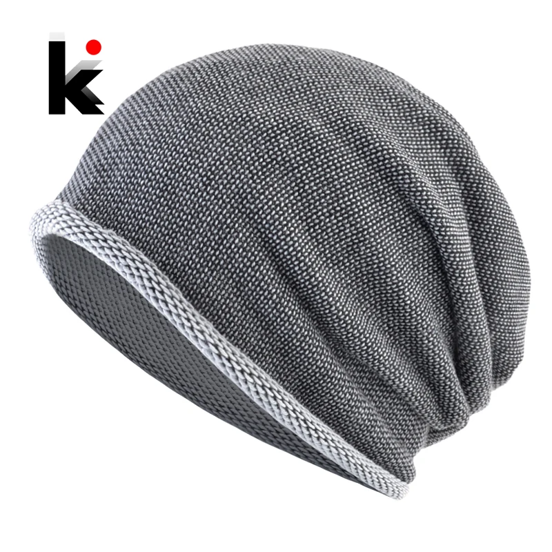 Шапка-бини для мужчин и женщин тонкая вязаная Уличная Повседневная шапка
