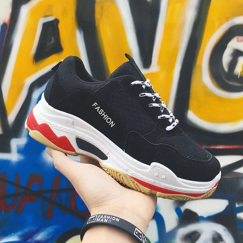 Женская обувь из вулканизированной кожи кроссовки на платформе массивном