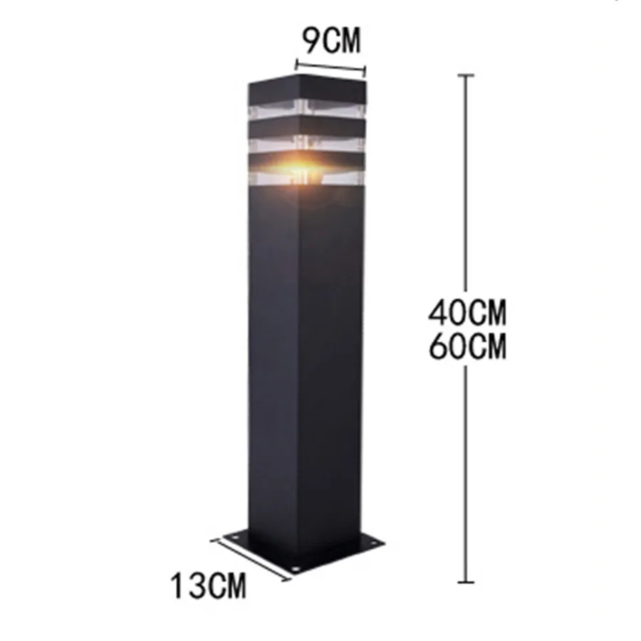 

Beiaidi 12W E27 Outdoor Garden Pathway Lawn Light Villa Stand Post Lawn Waterproof Bollard Lamp Landscape Patio Pillar Light