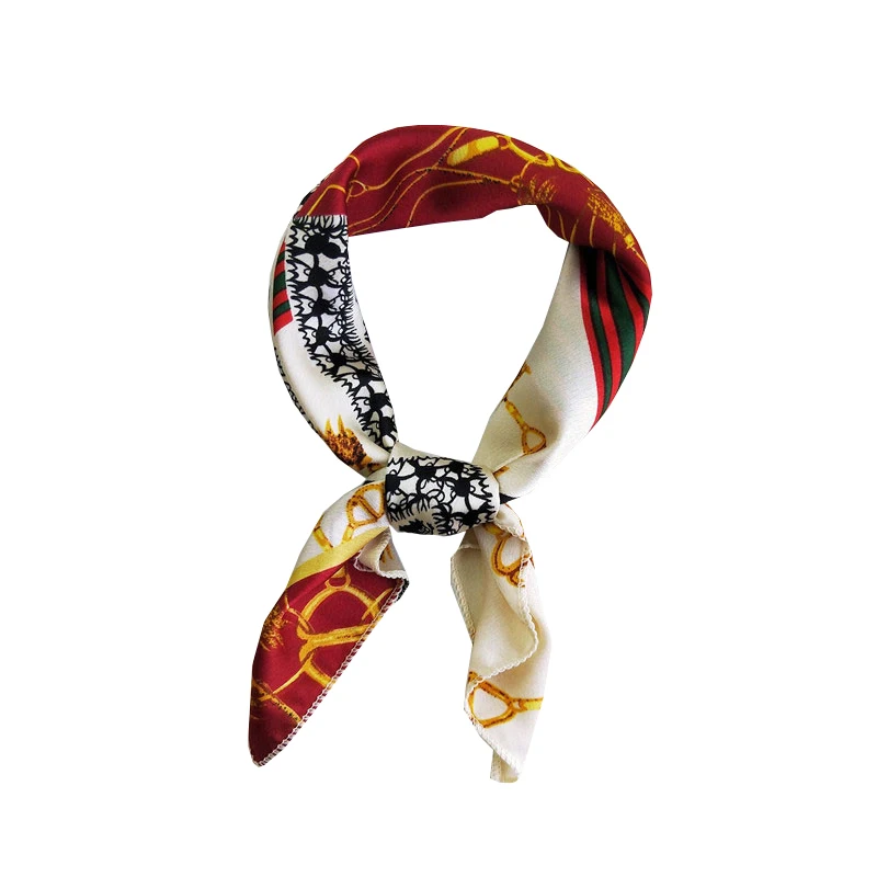 

Square Silk Scarf Bandana Shawl DIY Hair Tie Band Big Dot Geometric Printing Women Scarf Decorative Headscarf Head Neck Wrap