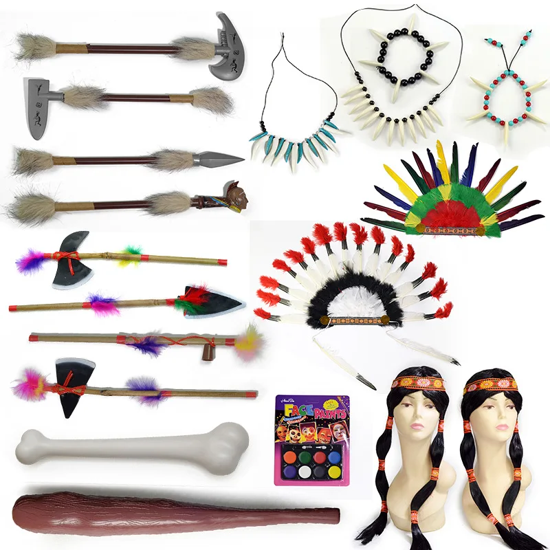 Косплэй аборигенов перья из Индии Для головного убора Savage роль Опора вождя Череп