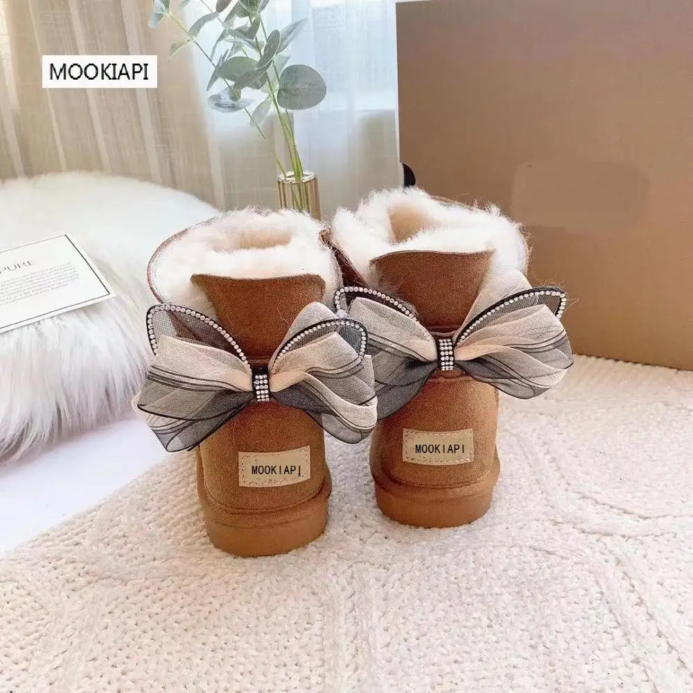 Женские зимние сапоги китайского бренда 2020 Натуральная Воловья кожа натуральная