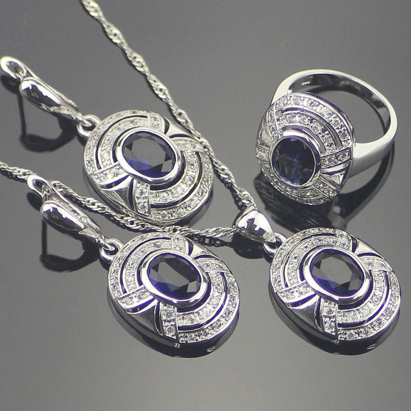 Свадебный комплект из колье и серёг серебра 925 пробы|jewelry sets women|costume bridal jewelry setsnecklace ring set |