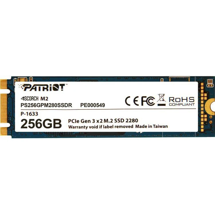 Твердотельный накопитель Patriot Scorch PS256GPM280SSDR SSD M.2 256Gb PCI E x2|Внутренние твердотельные