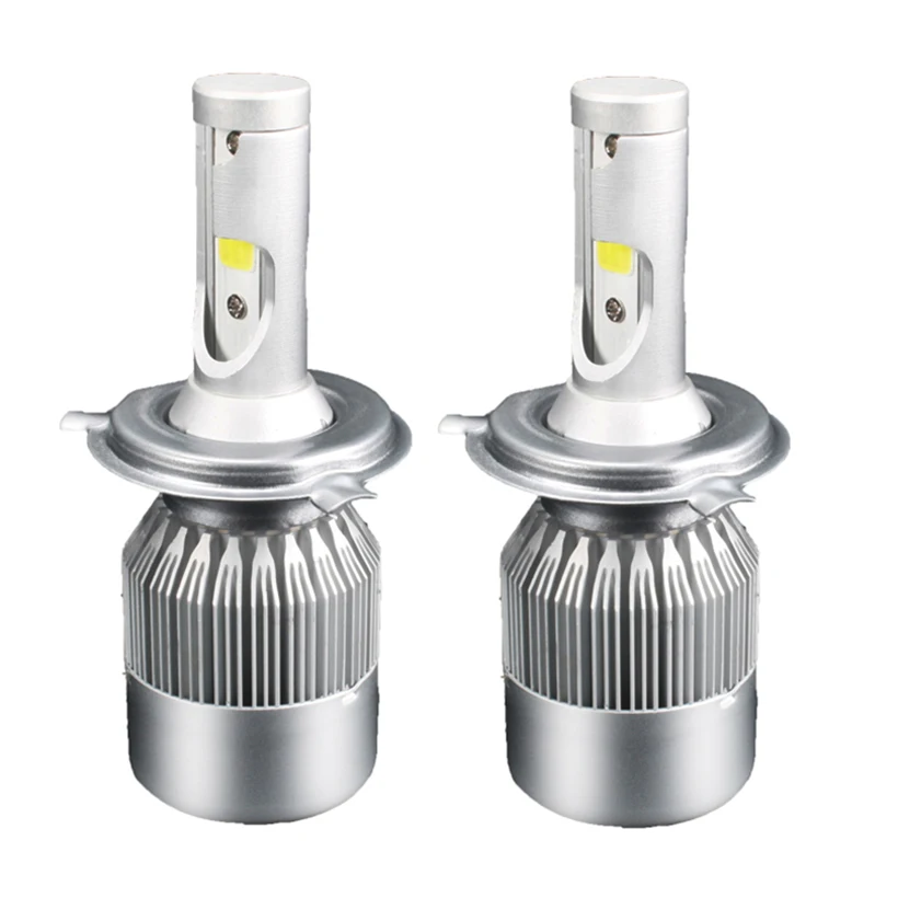 1 пара H3 светодиодный ные лампы для фар Автомобильные фары 7200LM Hb4 9006 6000K H4 H1 880 72 Вт C6