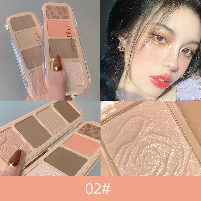 

4 Color Blush All-in-one Trimming Palette Shadow Hairline Blush High Light Trimming Palette Maquiagem Long Lasting Maquiage