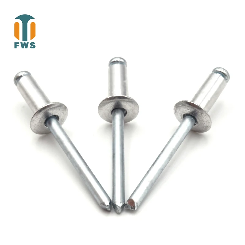 

50 PCS DIN EN ISO 15979 GB /T 12618.2 Aluminum M3.2 11-18mm Open End Blind Rivets With Protruding Head For Furniture
