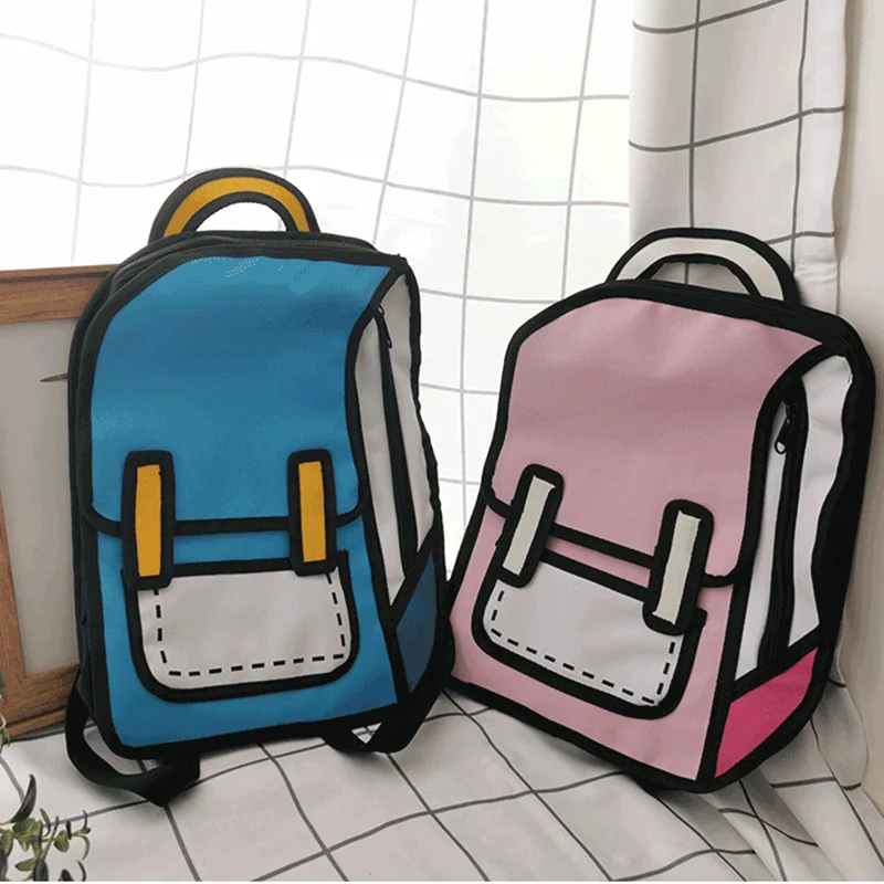 Брендовый дизайн женский рюкзак 3D стиль рисунок мультяшная Задняя сумка