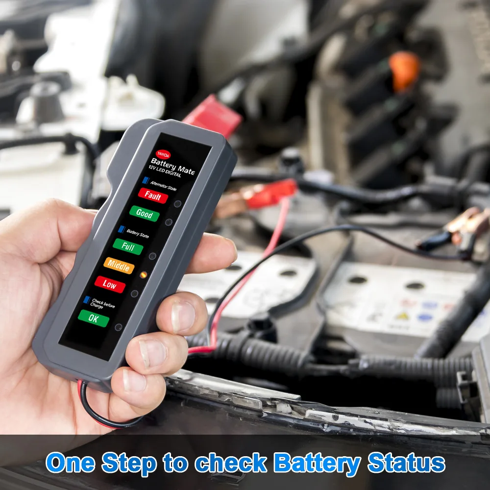 

Automobile Battery Tester 12V Electric Vehicle Motorcycle Battery Starting Performance Overload Display Charging Level