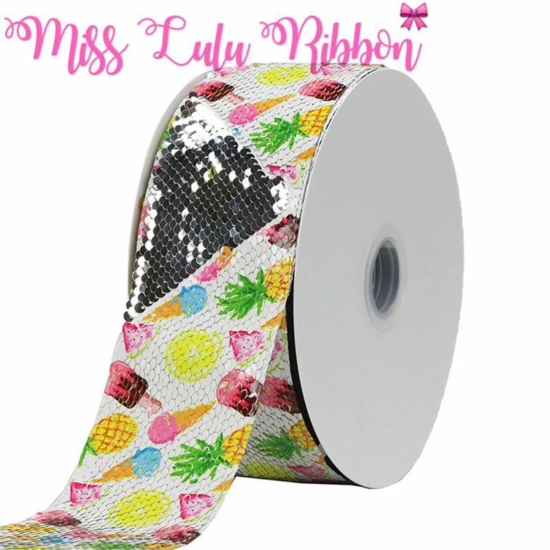 Бант для волос с фруктами мороженым альпакой розовым фламинго двусторонними