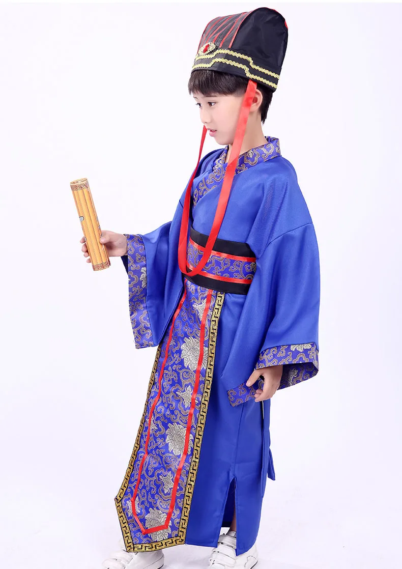

Chinese Ancient Students Confucius Ministers Brother Matching Boys Halloween Outfit Costumes for Children Hanfu