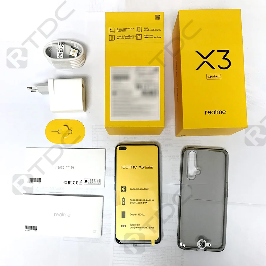 Realme X3 RMX2086 NFC 6 'Ǝ/12 Гб 128/256 ГБ 64MP Snapdragon 855 + 64 Мп 60X суперзум 4200 мА/ч 30W Дротика