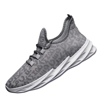 new mens flying woven breathable outdoor sports shoes solid color simple round head low top shoes