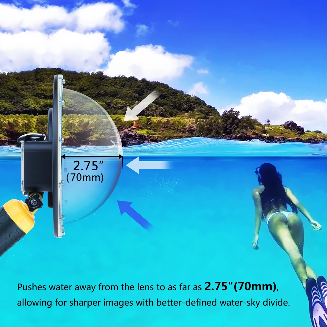 SOONSUN 45 м фильтр для дайвинга переключаемый купольный порт водонепроницаемый