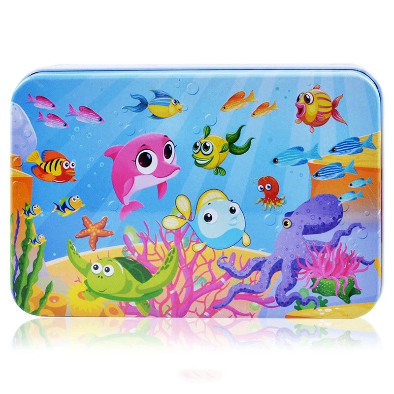 Новинка! 60 шт деревянные головоломки мультфильм животных для детей Монтессори